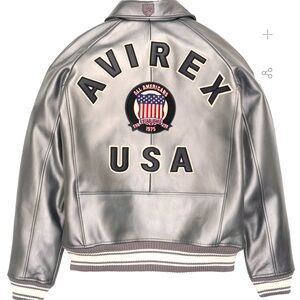 AVIREX LIMITED EDITION PEWTER METALLIC ICON JACKET**Like New** worn twice!